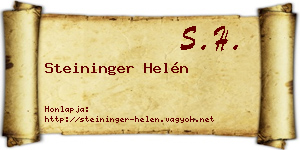 Steininger Helén névjegykártya